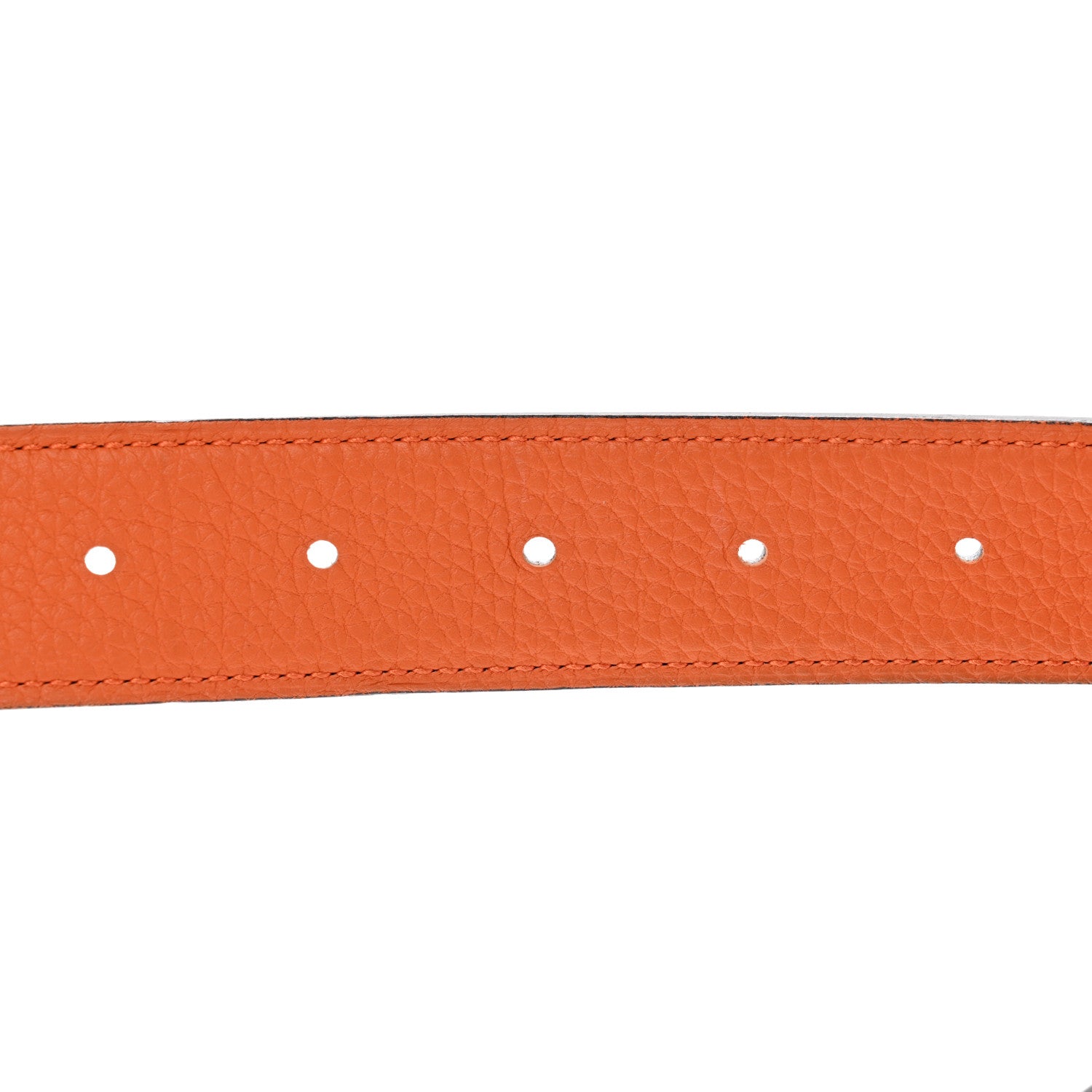 Hermes Swift Togo 32mm Belt Strap 95 Black Orange 4 of 5