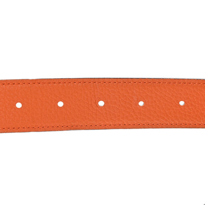 Hermes Swift Togo 32mm Belt Strap 95 Black Orange 4 of 5