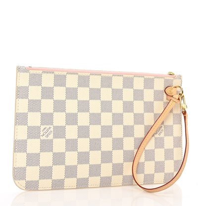 Louis Vuitton Damier Azur Neverfull MM GM Pochette Rose Ballerine 2 of 5