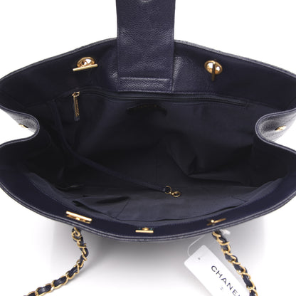 Chanel Caviar Quilted Large CC Shopping Tote Navy 5 of 11