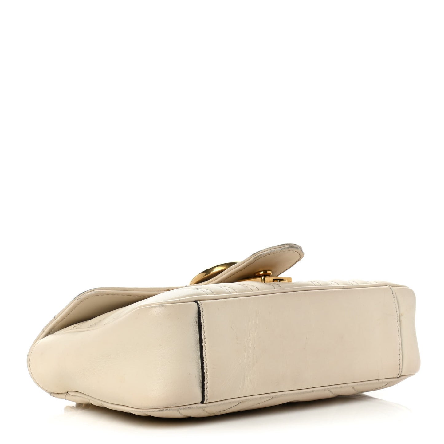 Calfskin Matelasse Mini GG Marmont Shoulder Bag White