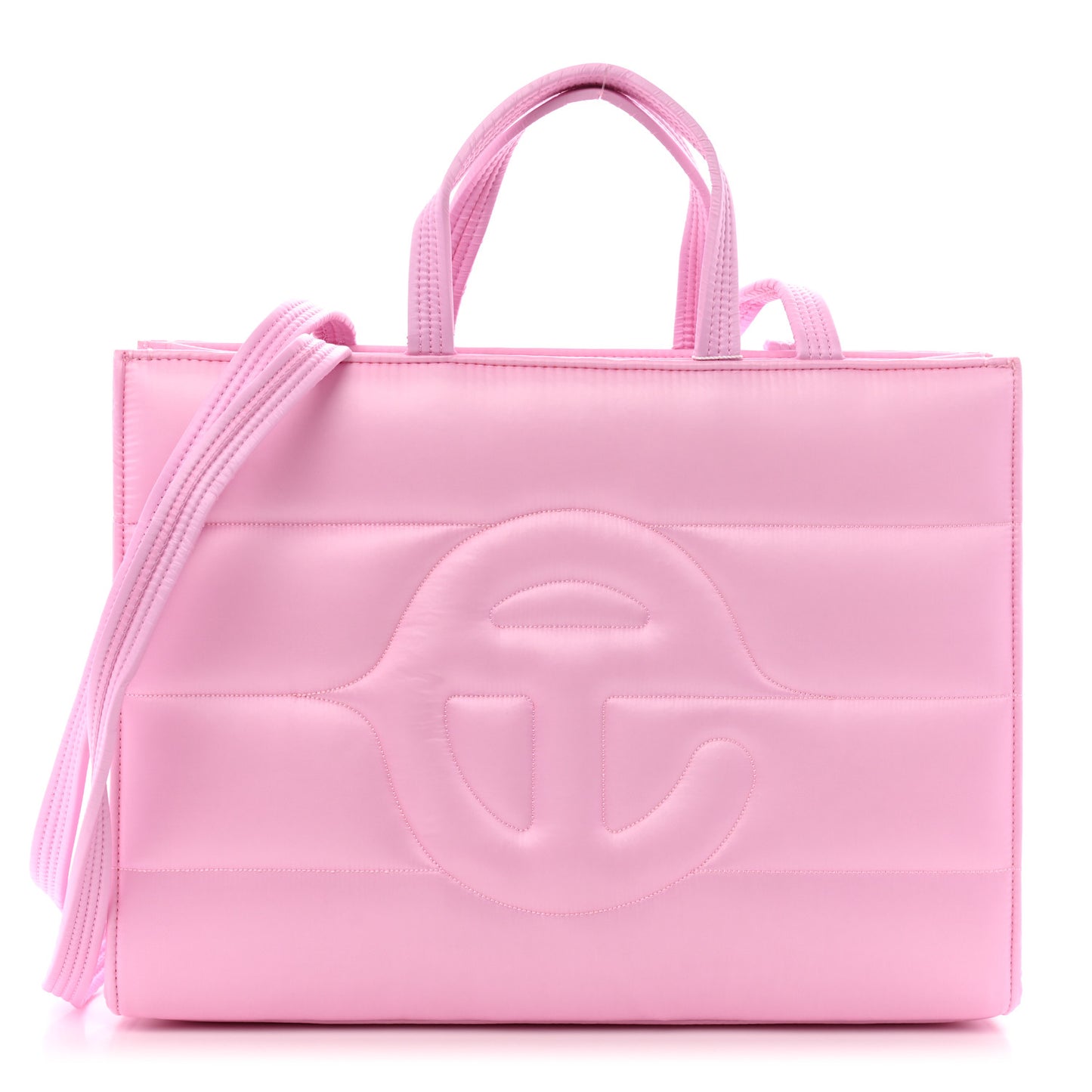 Nylon Medium Puff Shopping Bag Bubblegum