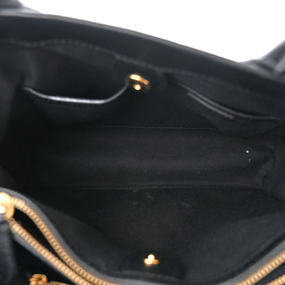 Burberry Grainy Calfskin House Check Medium Banner Tote Black 6 of 13