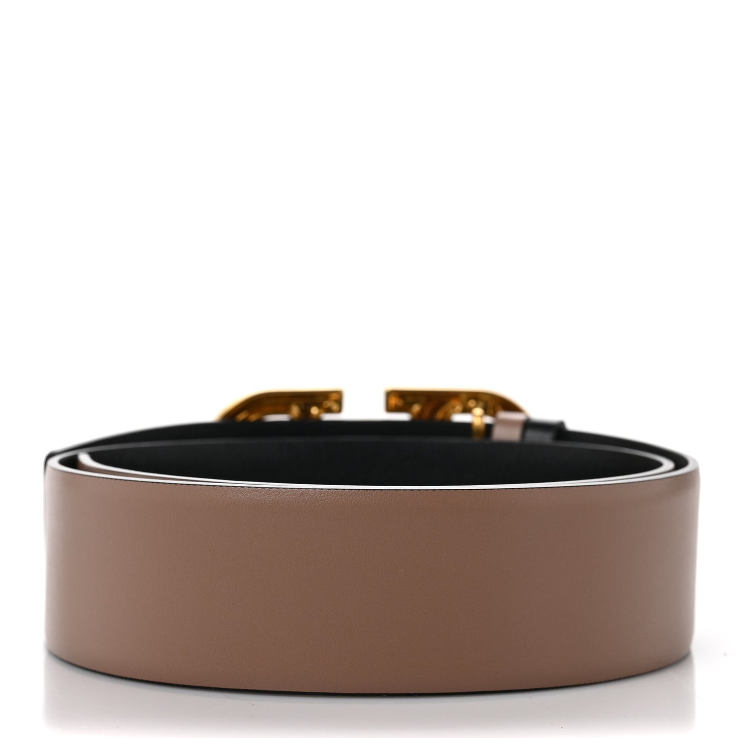 Glossy Calfskin VLogo Reversible 40mm Belt 65 26 Smokey Beige Black