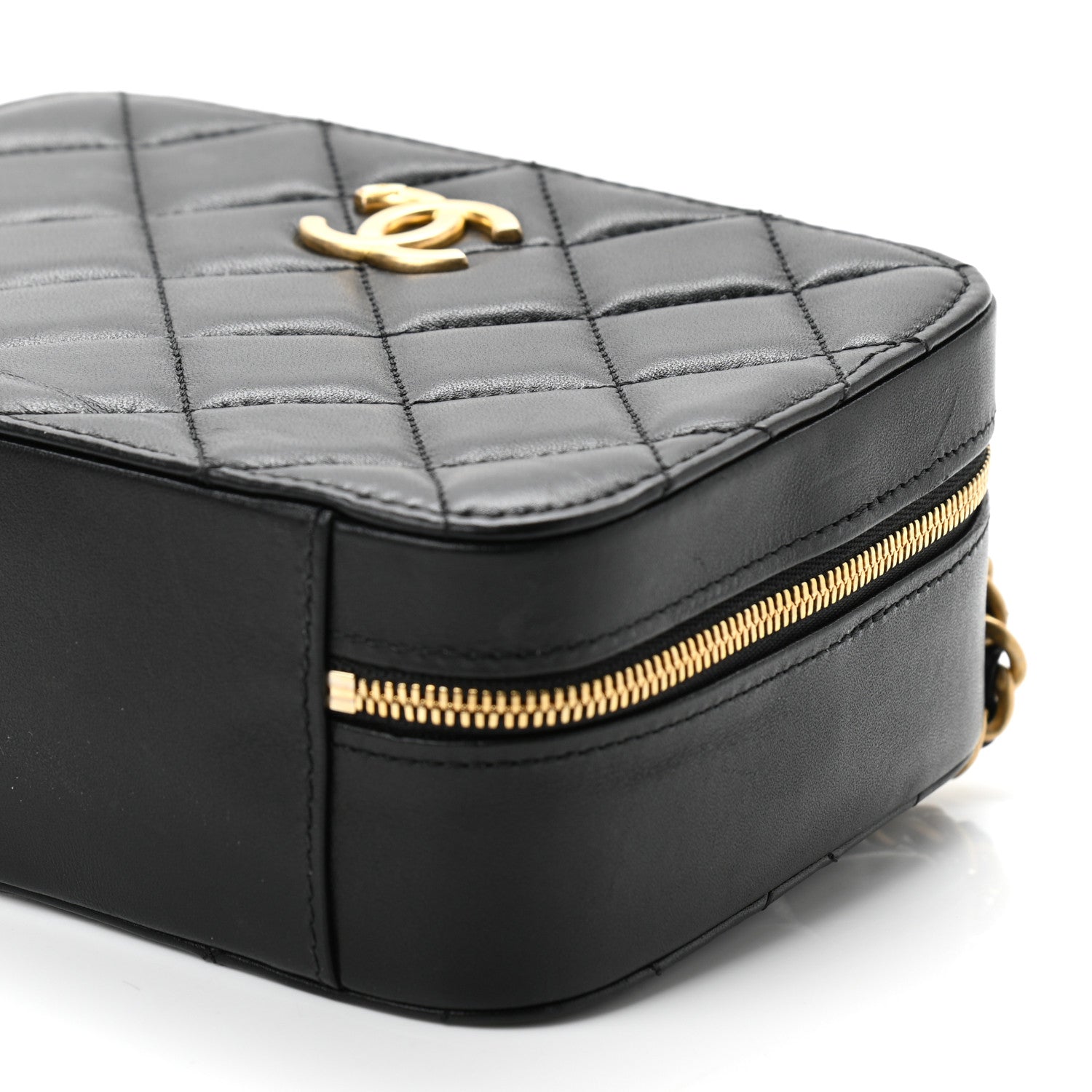 Chanel Lambskin Quilted Top Handle Small Vanity Case Black 11 of 13