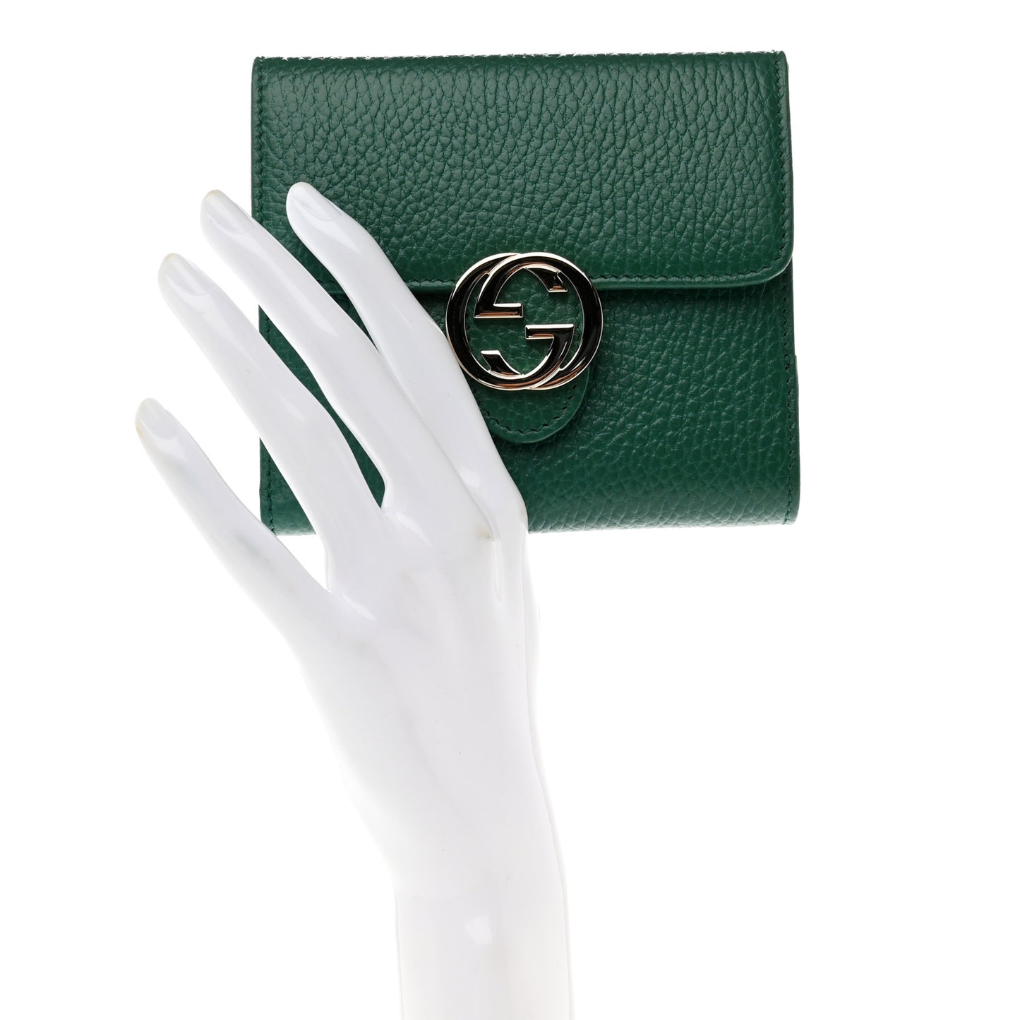 Dollar Calfskin Interlocking G French Wallet Emerald