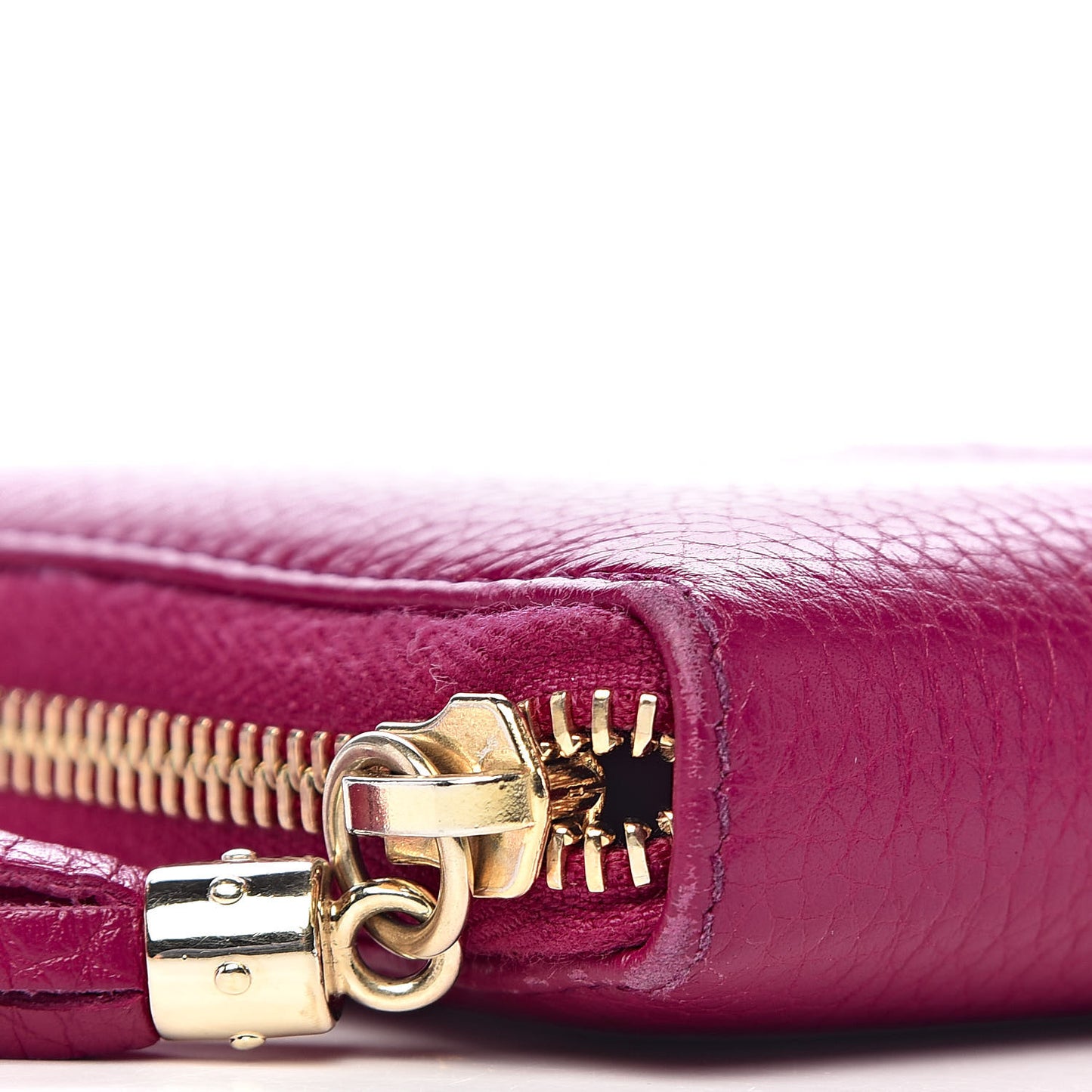 Pebbled Calfskin Soho Zip Around Wallet Bright Bougainvillea