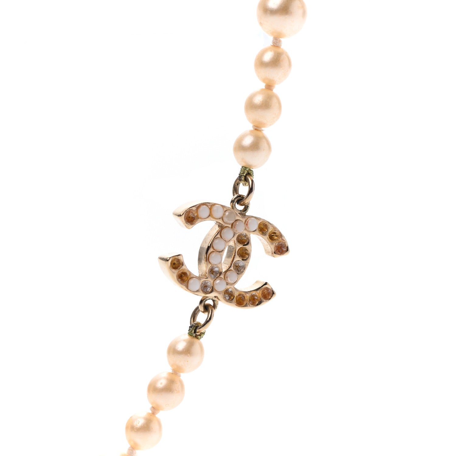 Chanel Pearl CC Long Necklace Gold 3 of 3