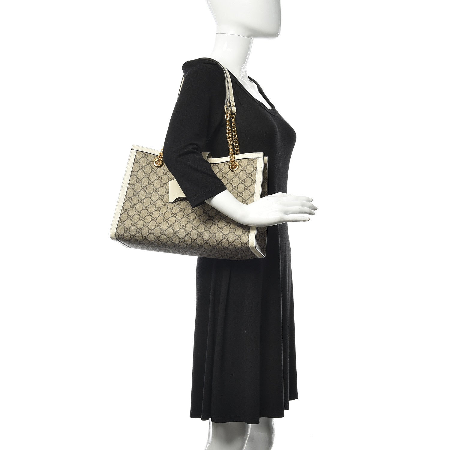 Gucci GG Supreme Monogram Medium Padlock Tote White 2 of 10