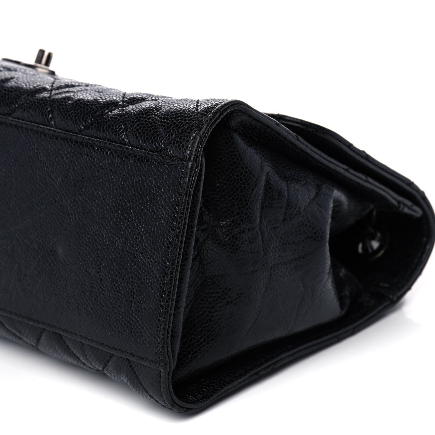 Chanel Crumpled Grained Calfskin Jumbo CC Crave Flap Black 11 of 13