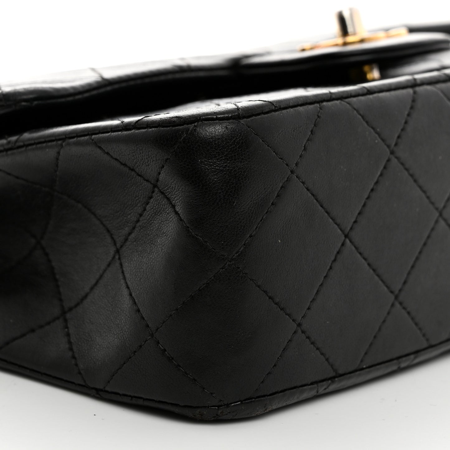 Lambskin Quilted Small Double Flap Black