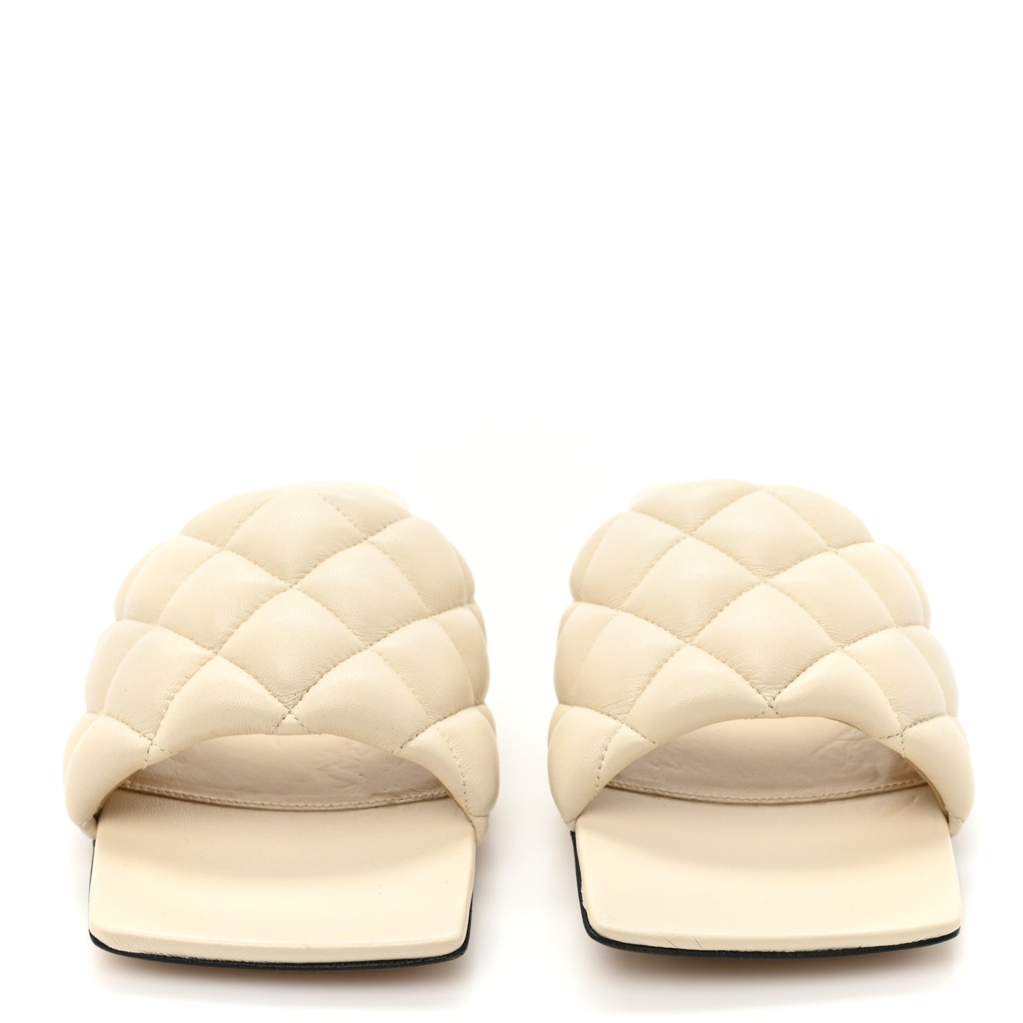 Nappa Matelasse Padded Flat Sandals 36 Sea Salt