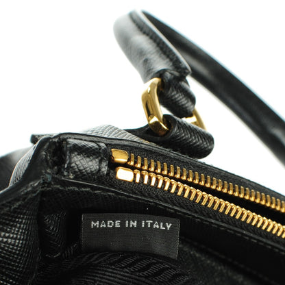 Prada Saffiano Mini Galleria Double Zip Tote Black 7 of 8