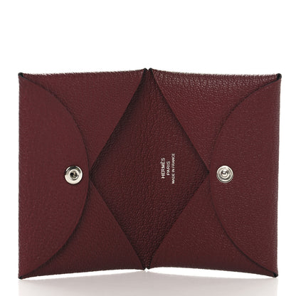 Hermes Chevre Mysore Calvi Card Case Rouge H 5 of 7