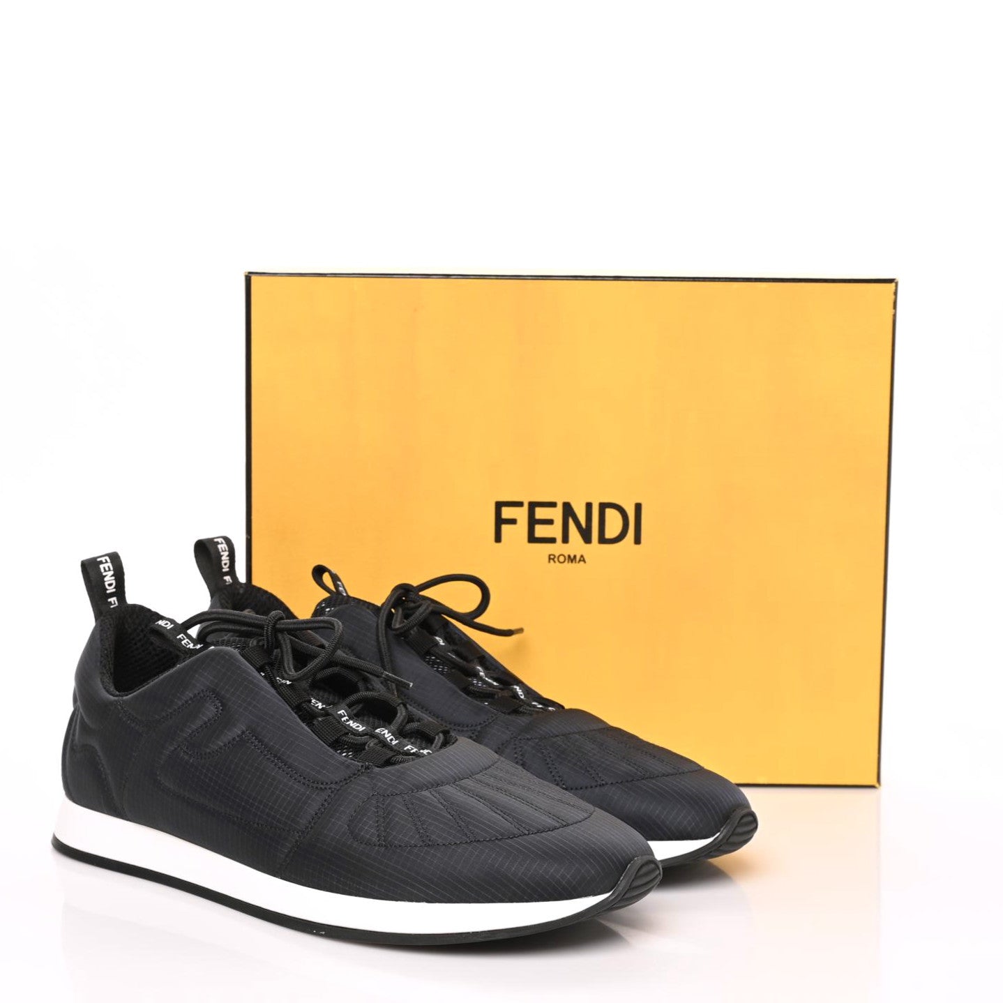 Fendi Nylon Womens FFreedom Sneakers Blue Scuro 41 Navy Blue White 9 of 9