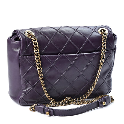 Chanel Calfskin Diamond Debossed Medium Cosmos Flap Purple 2 of 9