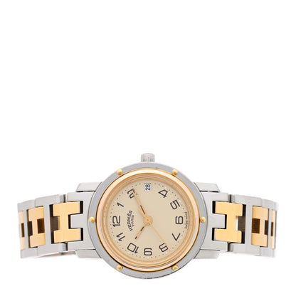 Hermes Stainless Steel 24mm Clipper Quartz Watch Gold 2 of 5