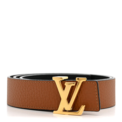 Louis Vuitton Taurillon Calfskin 30mm LV Initiales Reversible Belt 80 32 Black 1 of 8