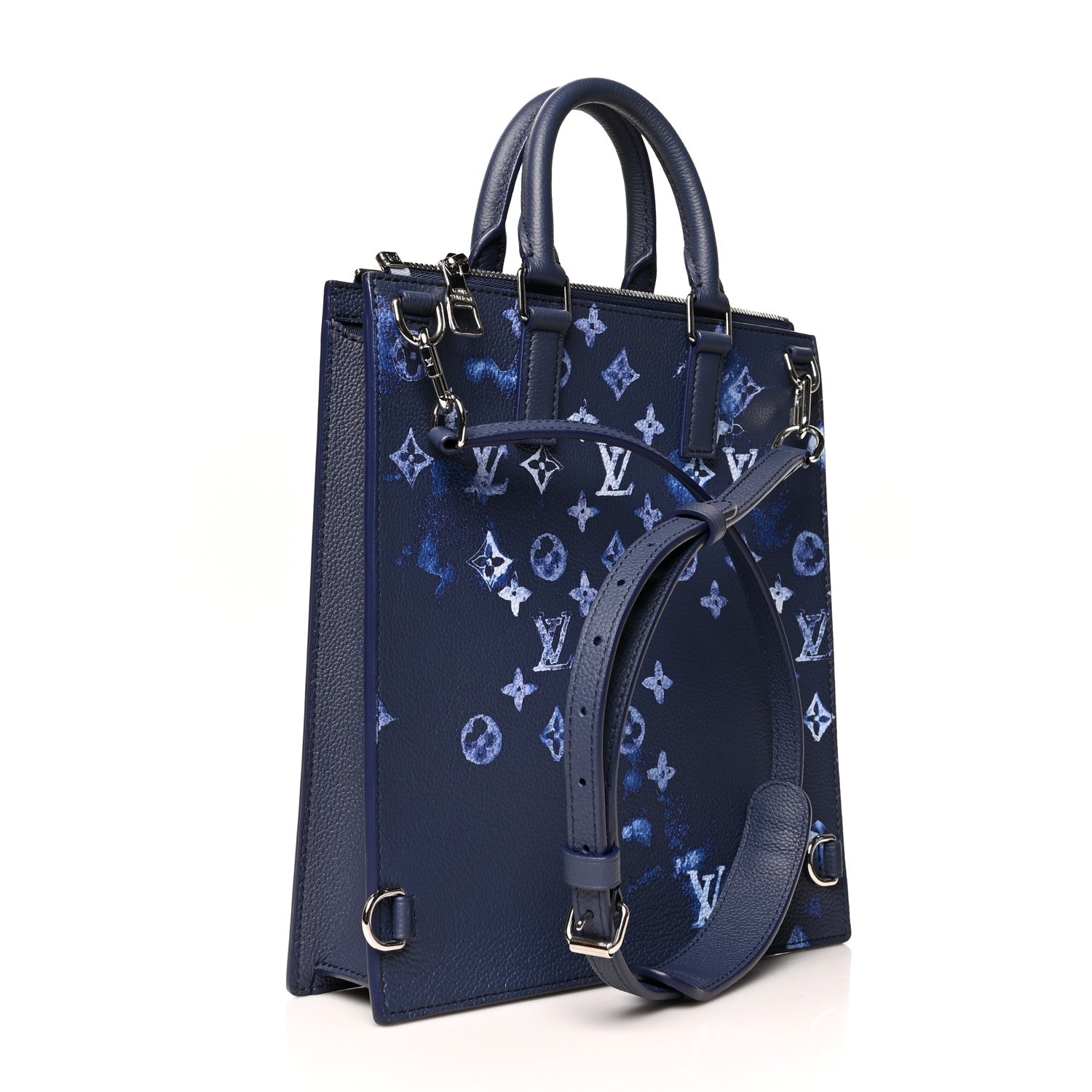 Louis Vuitton Monogram Ink Watercolor Sac Plat Zippé Blue 3 of 10