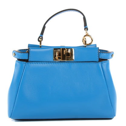 Fendi Nappa Micro Peekaboo Iconic Satchel Blu Royal 1 of 8