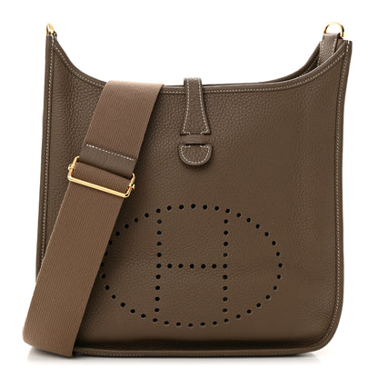 Hermes Taurillon Clemence Evelyne III PM Etoupe 1 of 11