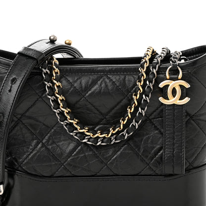 Chanel Aged Calfskin Quilted Small Gabrielle Hobo Black 8 of 11