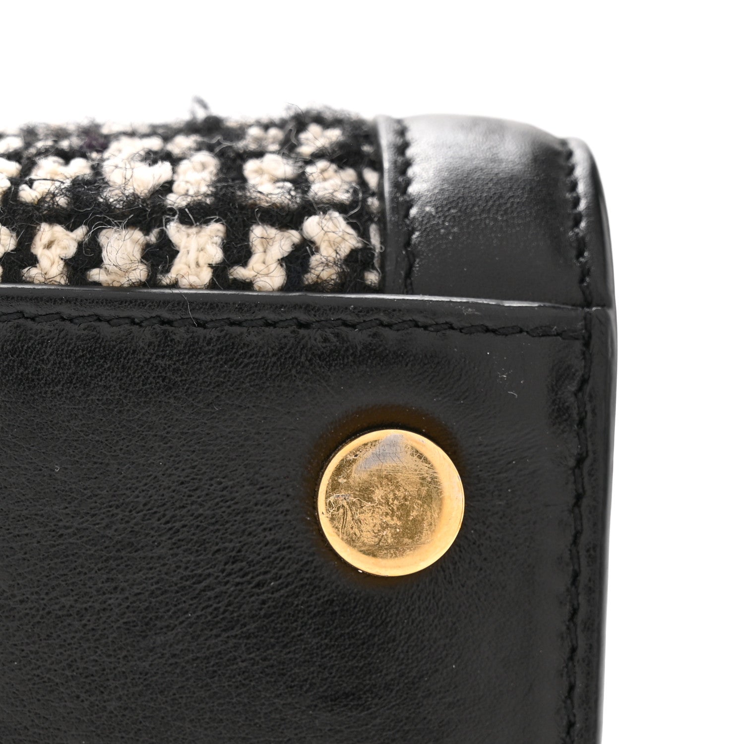 Saint Laurent Tweed Houndstooth Nano Sac De Jour Black 11 of 14