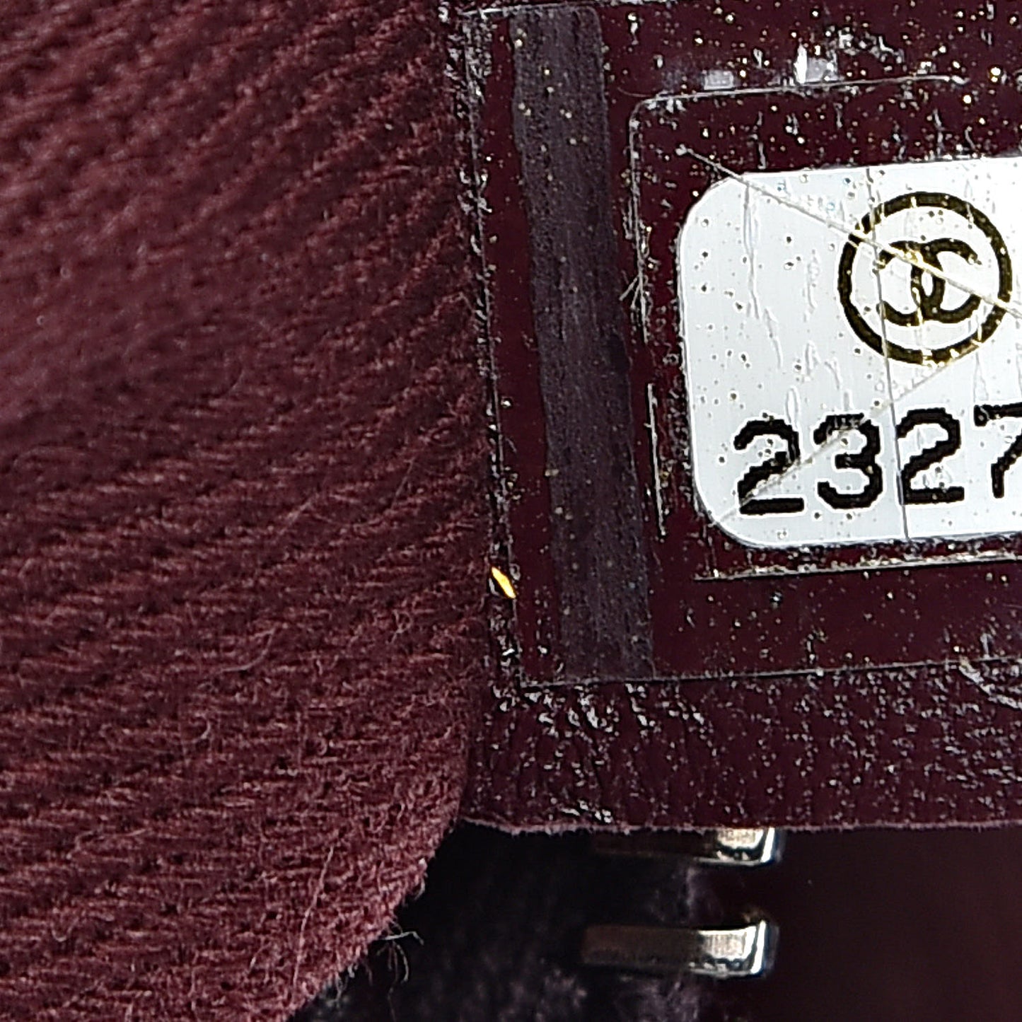 Shiny Sheepskin Quilted Small Trapezio Flap Dark Burgundy