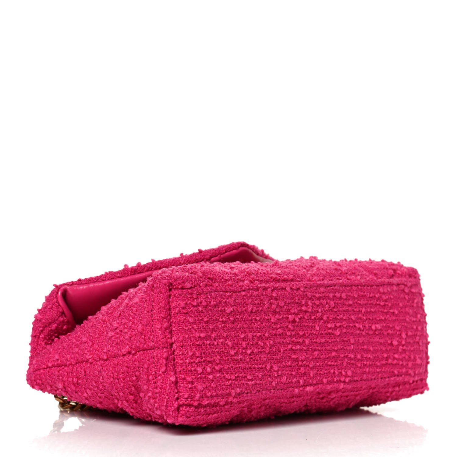 Saint Laurent Boucle Tweed Quilted Toy Loulou Puffer Monogram Chain Satchel Magenta 4 of 14