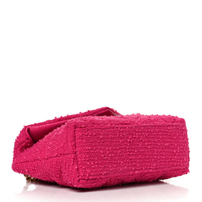 Saint Laurent Boucle Tweed Quilted Toy Loulou Puffer Monogram Chain Satchel Magenta 4 of 14
