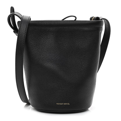 Mansur Gavriel Pebbled Calfskin Mini Zip Bucket Bag Black 1 of 10