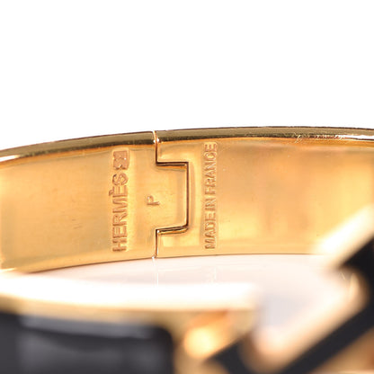 Hermes Enamel Narrow Clic Clac H Bracelet GM Black 5 of 6