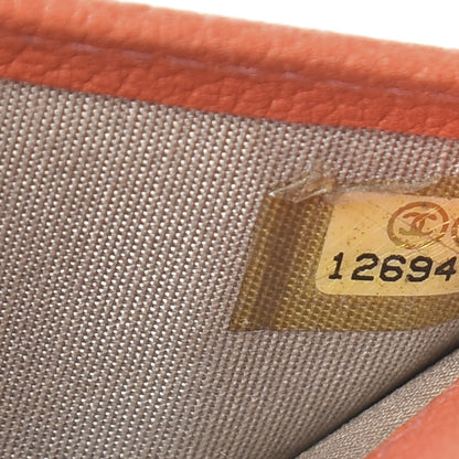 Chanel Goatskin Camellia Embossed Card Holder Orange 9 of 16