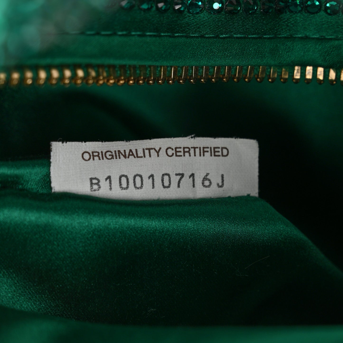 Crystal Embellished Satin Mini Hotfix Jodie Emerald