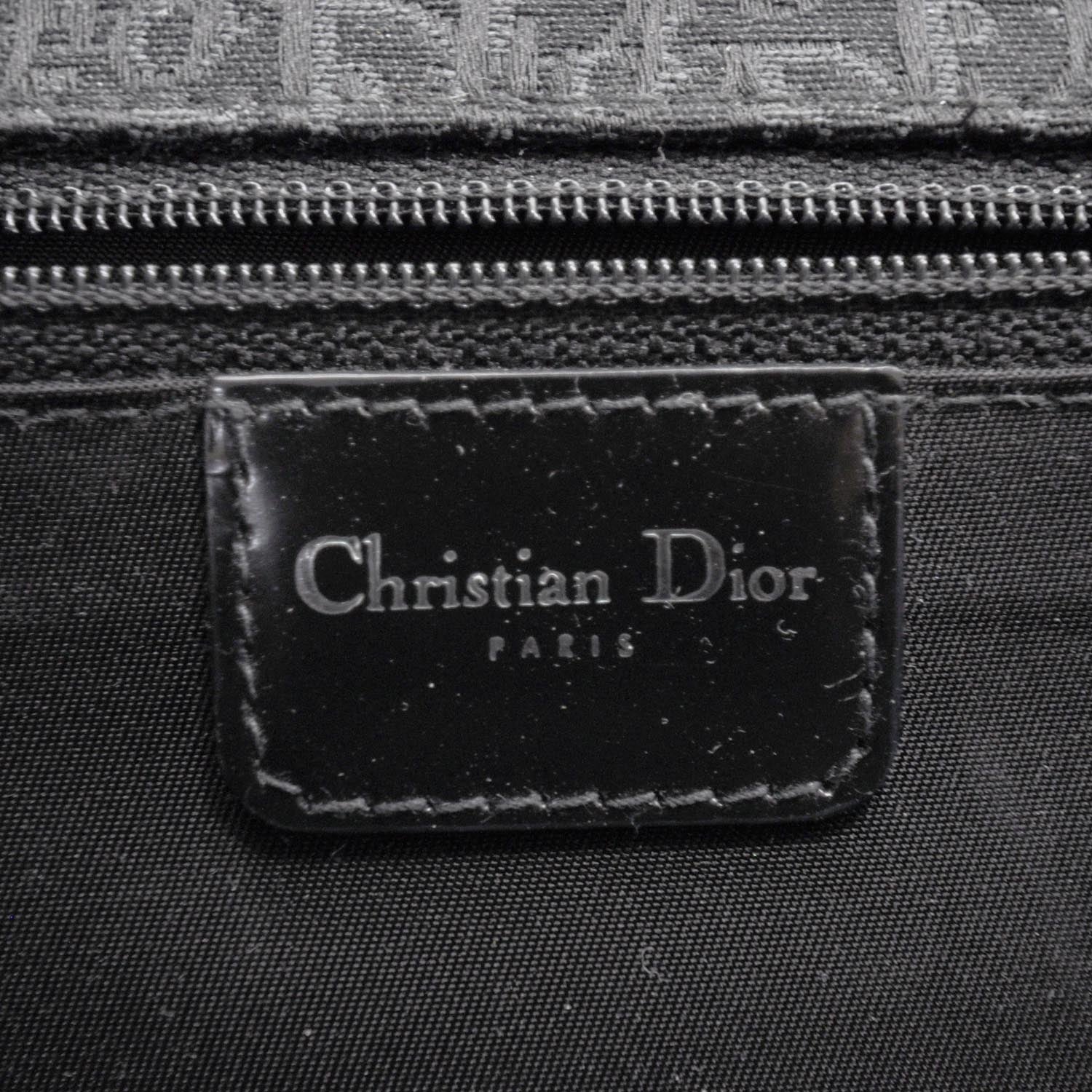 Christian Dior Leather D Trick Shoulder Bag Black and White 7 of 8