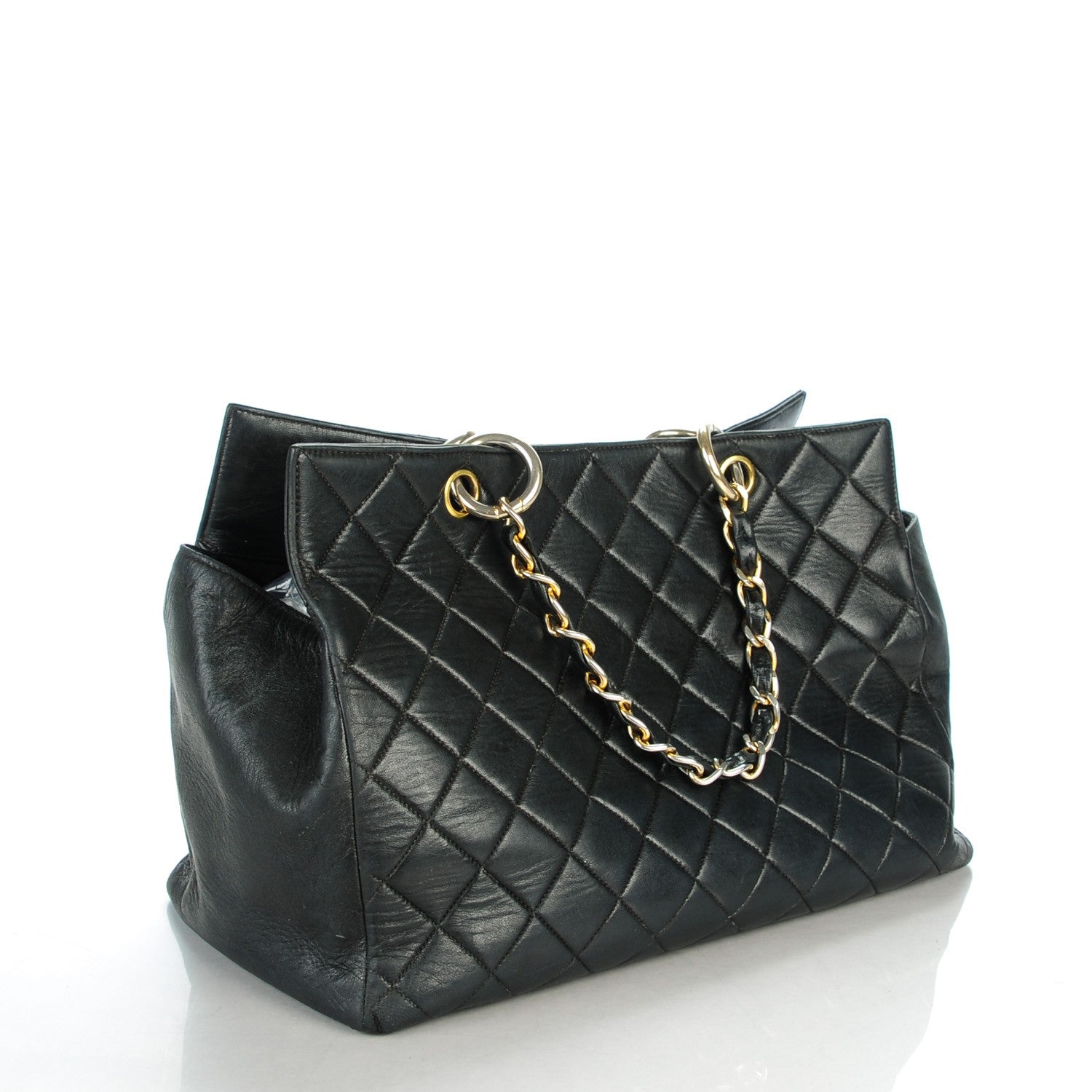 Chanel Lambskin Quilted Grand Shopping Tote GST Black 3 of 8