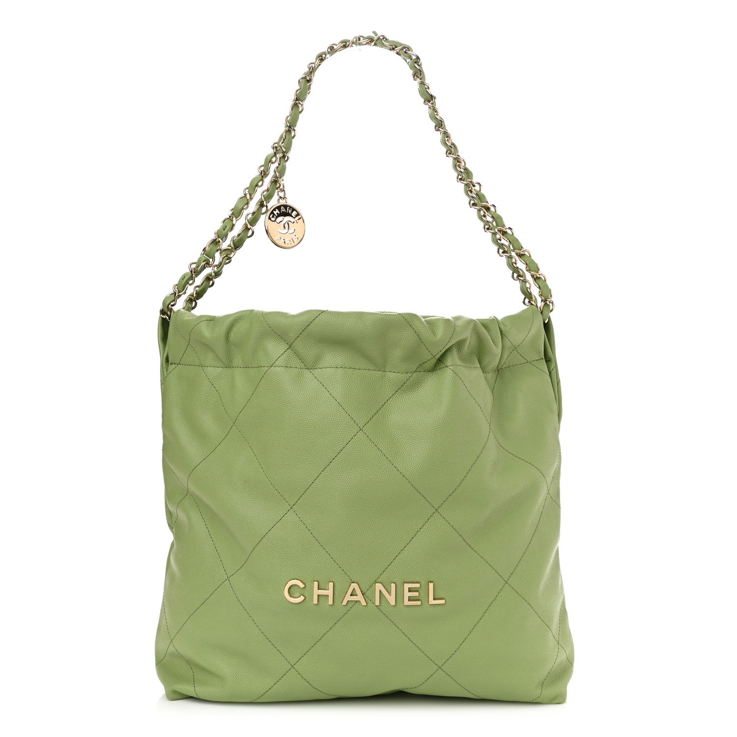 Chanel Shiny Caviar Quilted Small Chanel 22 Green 3 of 11