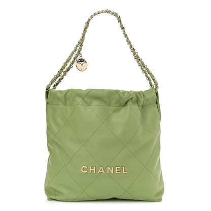 Chanel Shiny Caviar Quilted Small Chanel 22 Green 3 of 11