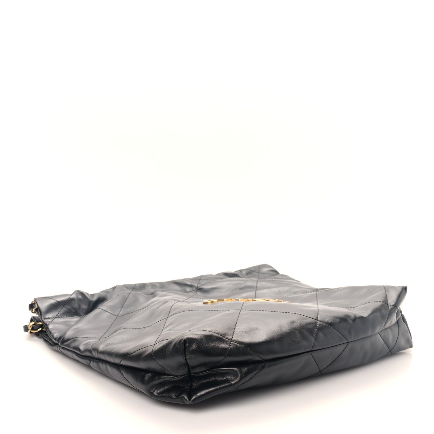 Shiny Calfskin Quilted Small Chanel 22 Black