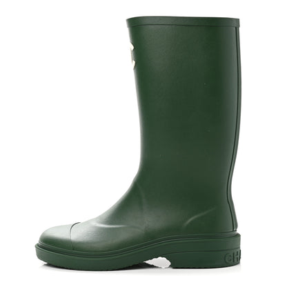 Chanel Caoutchouk CC High Boots 39 Dark Green 1 of 10
