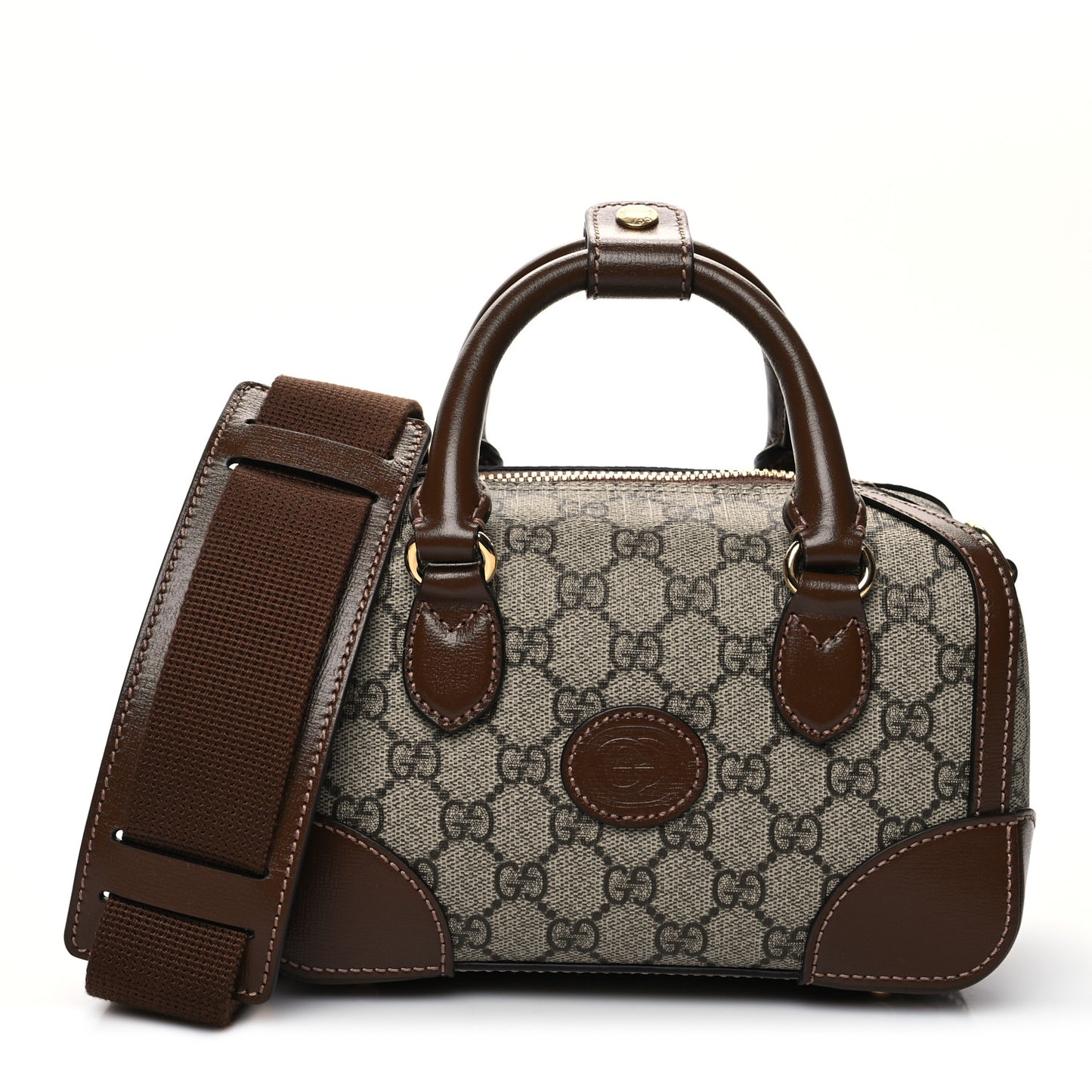 GG Supreme Monogram Interlocking G Small Duffle Beige Ebony