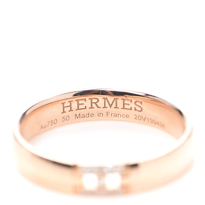Hermes 18K Rose Gold Diamond Ever Herakles Wedding Band Ring 50 5.25 4 of 6