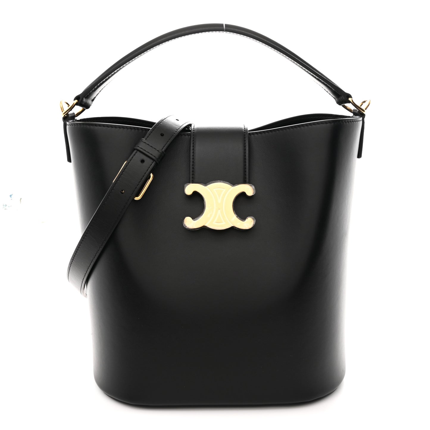Smooth Calfskin Triomphe Medium Louise Bag Black