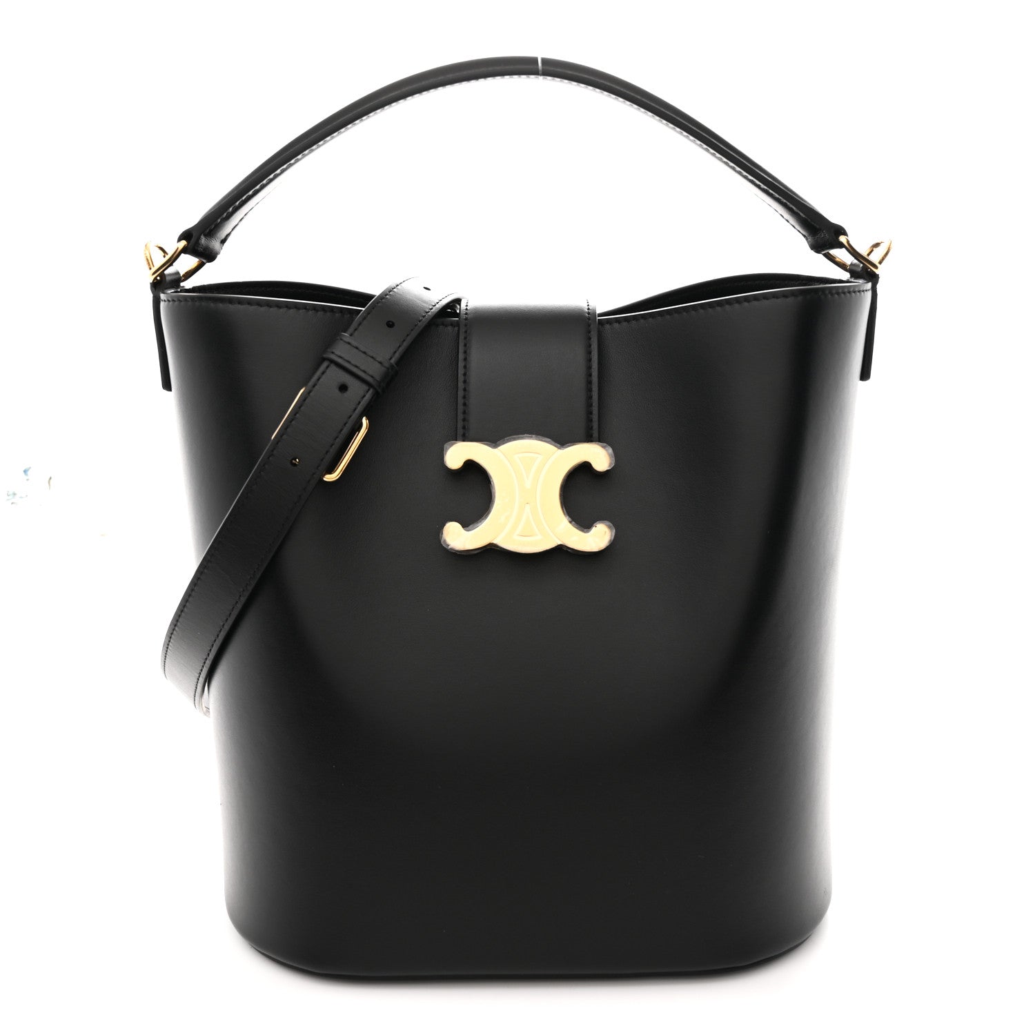 Celine Smooth Calfskin Triomphe Medium Louise Bag Black 1 of 10