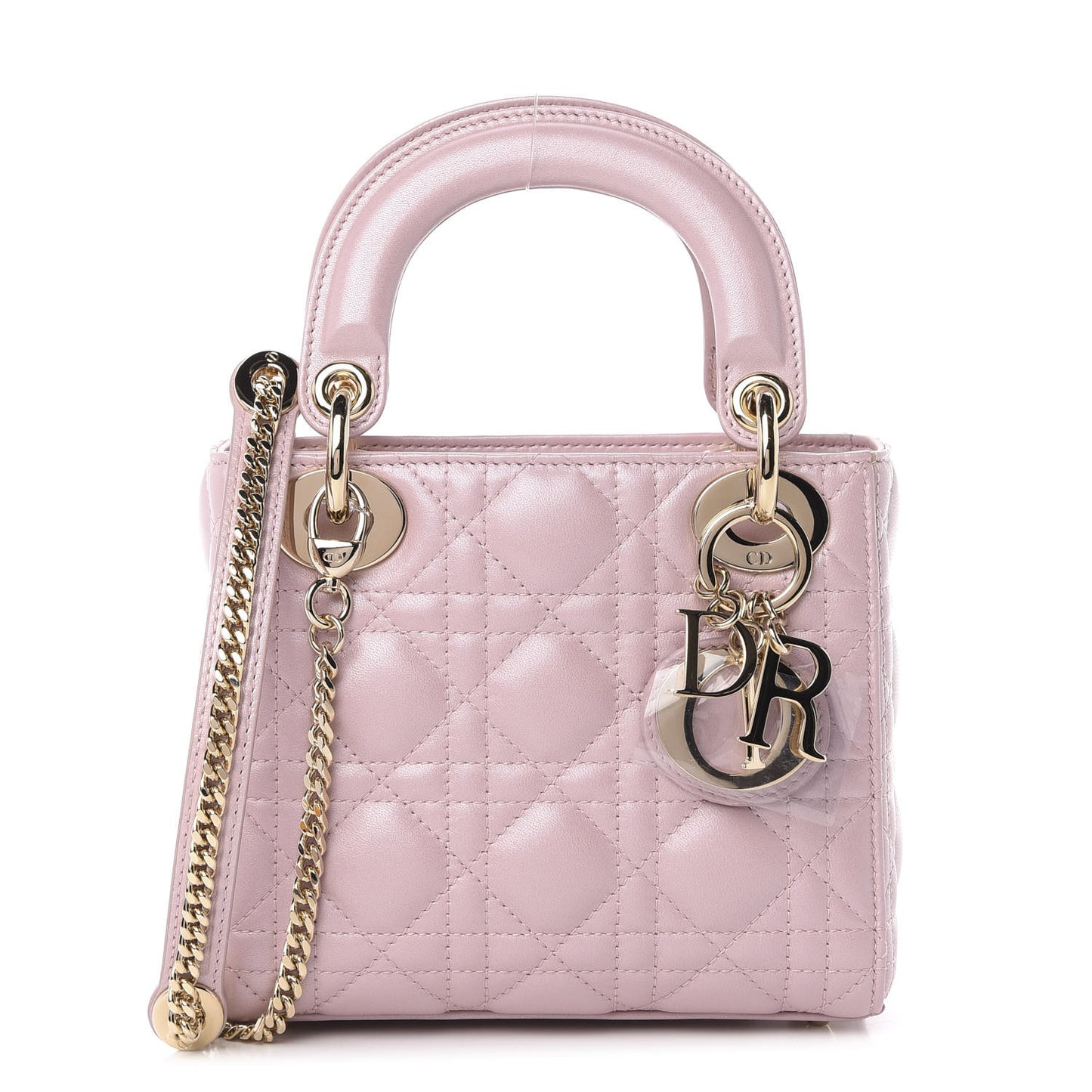 Metallic Lambskin Cannage Mini Lady Dior Lotus