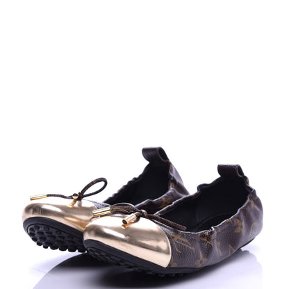 Louis Vuitton Monogram Flirty Ballet Flats 37 Gold 2 of 11