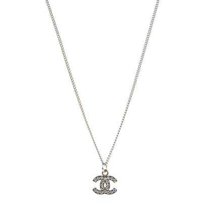 Chanel Crystal Timeless CC Necklace Silver 1 of 4