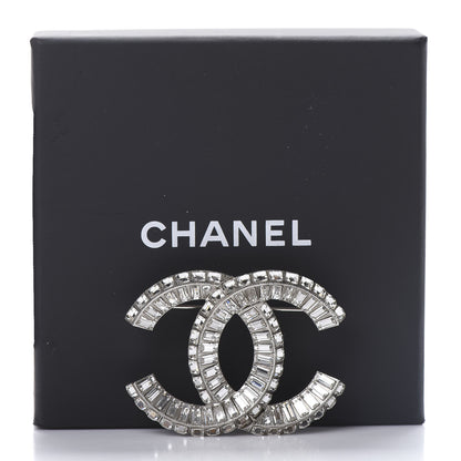 Chanel Baguette Crystal CC Brooch Silver 5 of 5