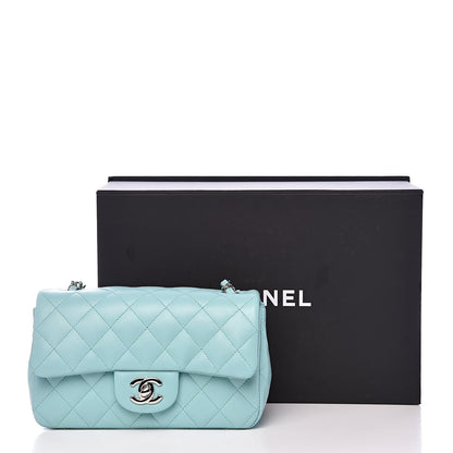 Chanel Lambskin Quilted Mini Rectangular Flap Light Blue 11 of 11