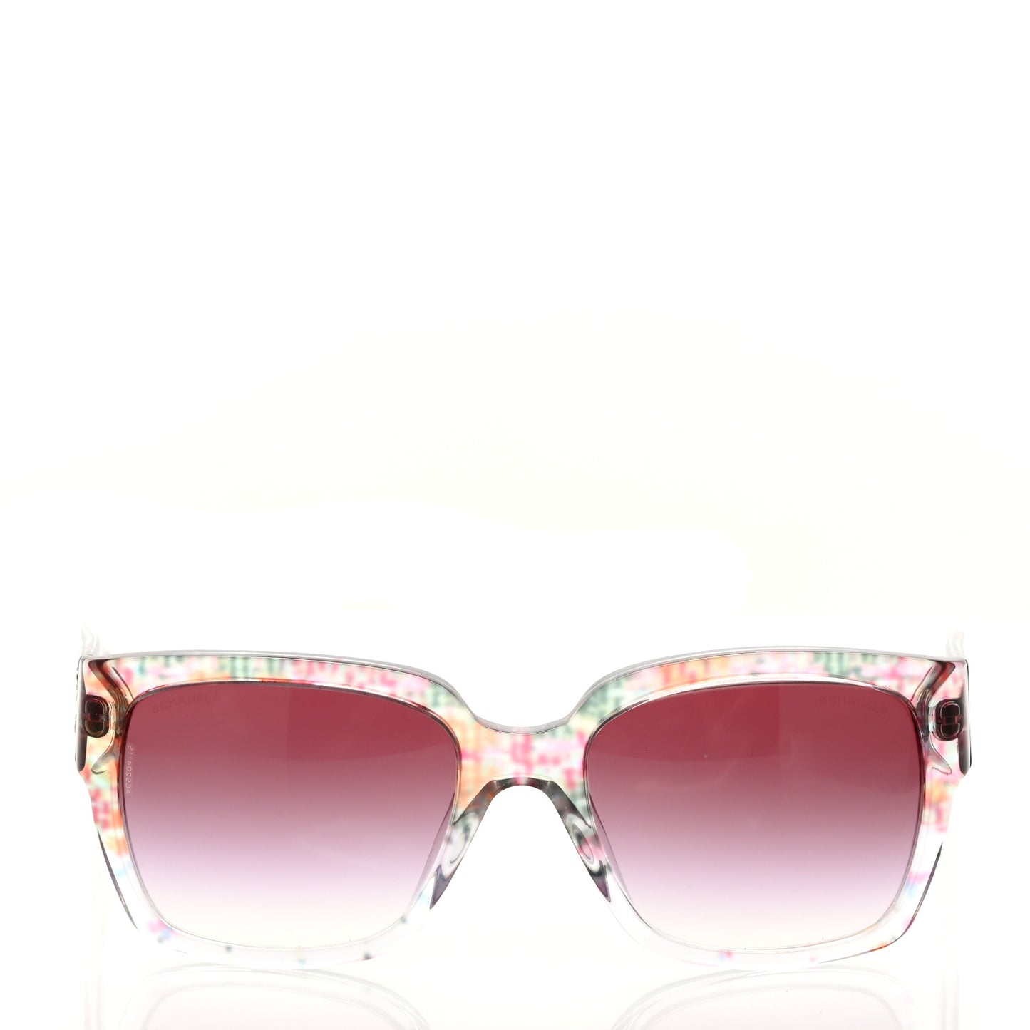 Acetate Multicolor Tweed CC Sunglasses 5220 Pink